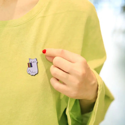LGBTQ LGBT Gay Pride Rainbow Flag badge HS We're a little bit gay Moon Sounds Gay I'm In Love Wins Proudly Go Purride Cat Pin