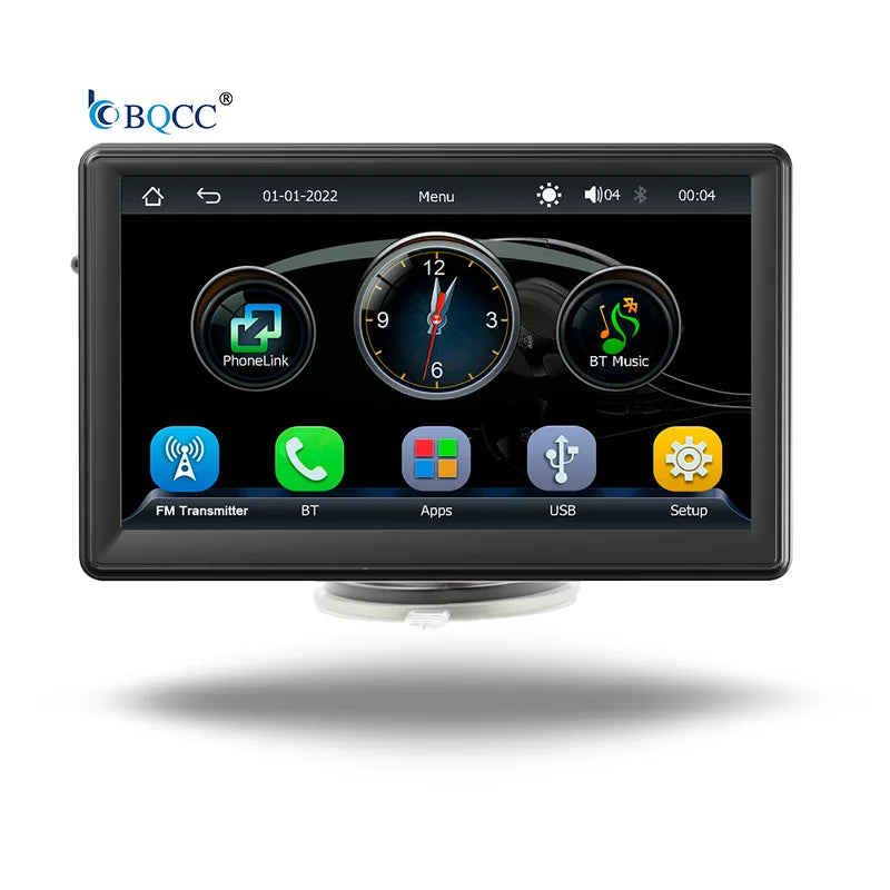 BQCC 7 Inch Portable Mirrorlink Multimedia Radio Fm Bt Radio Display Wireless Android Auto Carplay Screen Car Monitor B500w