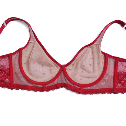 YBCG New Ultra Thin Women Bra Sexy See Through Lace Bras Mesh Perspective Wire Transparent A B C D DD E DDD F 70 75 80 85 90 95