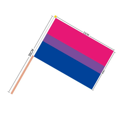 Aerxrbrae Custom Hand Flag 100Pcs 14*21Cm Plastic Stick Rainbow Gay Lesbian Homosexual Bisexual Pride Banner