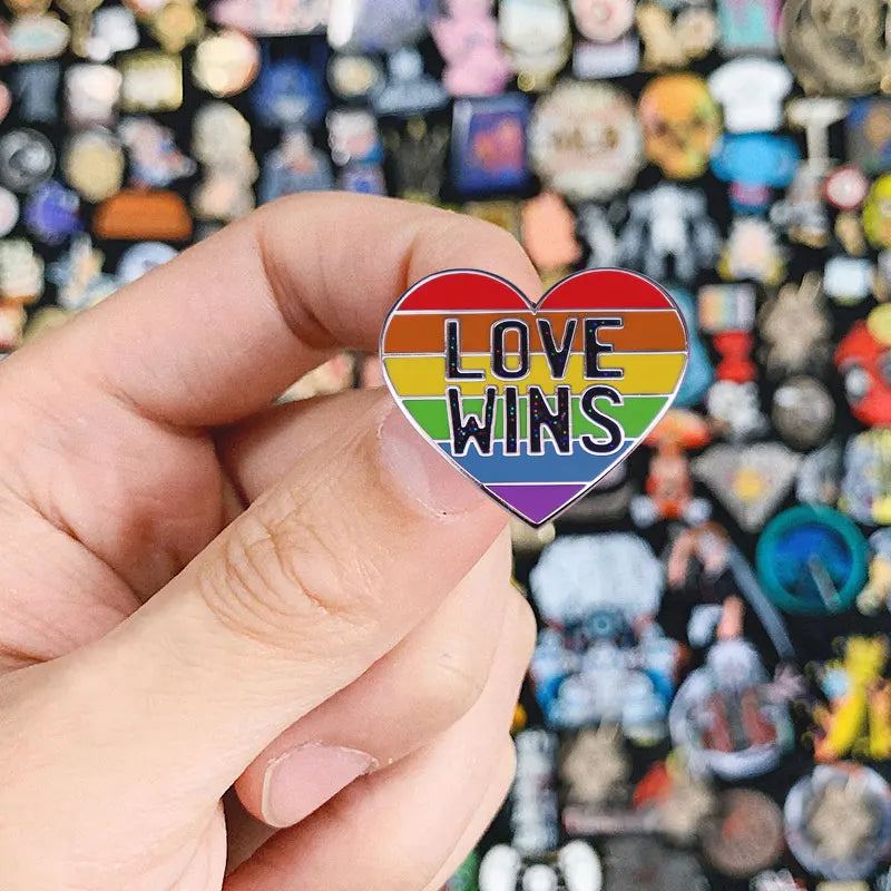 LGBTQ LGBT Gay Pride Rainbow Flag badge HS We're a little bit gay Moon Sounds Gay I'm In Love Wins Proudly Go Purride Cat Pin