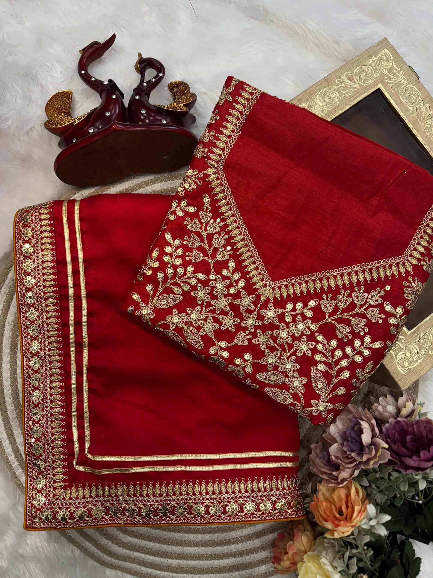 Designer Rangoli Silk Saree with Elegant Sequin & Dori Embroidery Floor-Length Party Wear Bollywood Inspired Look for Women