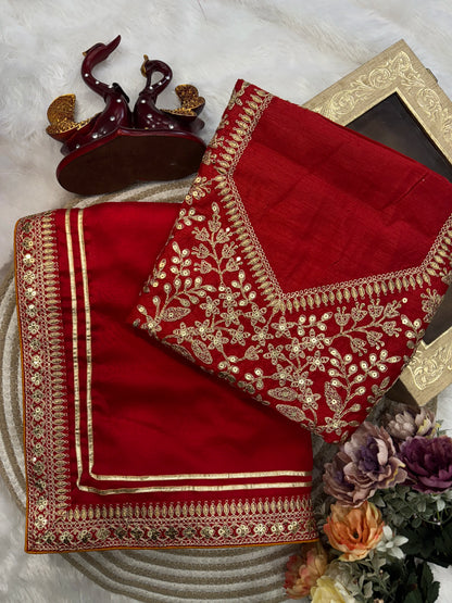Designer Rangoli Silk Saree with Elegant Sequin & Dori Embroidery Floor-Length Party Wear Bollywood Inspired Look for Women
