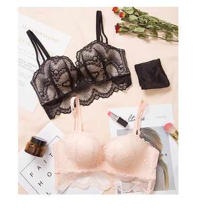 Ladies Underwear Suit Seamless underwear without steel bracket bra push up Massage palm cup Bra Set push up bra+set