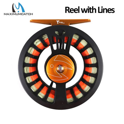 Maximumcatch Tail 3/4 5/6 7/8wt Light Weight Fly Fishing Reel Large Arbor Black Fly Reel