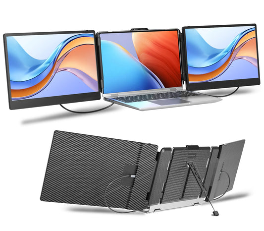 Laptop Screen Extender 14 Inch Triple Portable Monitor Icd Plug and Play Type-C HD-MI Full HD IPS 1080P for Business Laptop