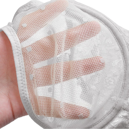 YBCG New Ultra Thin Women Bra Sexy See Through Lace Bras Mesh Perspective Wire Transparent A B C D DD E DDD F 70 75 80 85 90 95