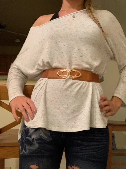 Fashion Thick PU Leather Elastic Wide Belts for Women Stretch Waist Dress Plus Size