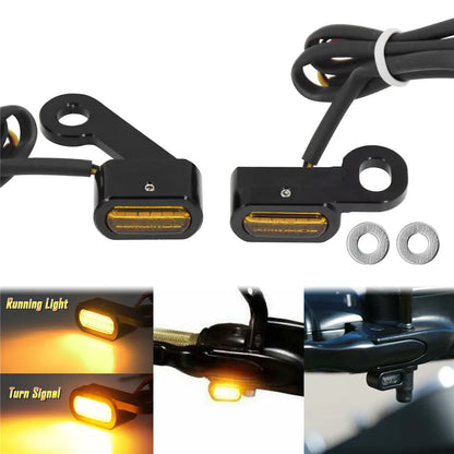 2xMotorcycle LED Turn Signal Indicators Amber Running Lights Mini Lamp For Harley Sportster XL 48 72 1200 883 04-23 Nightster