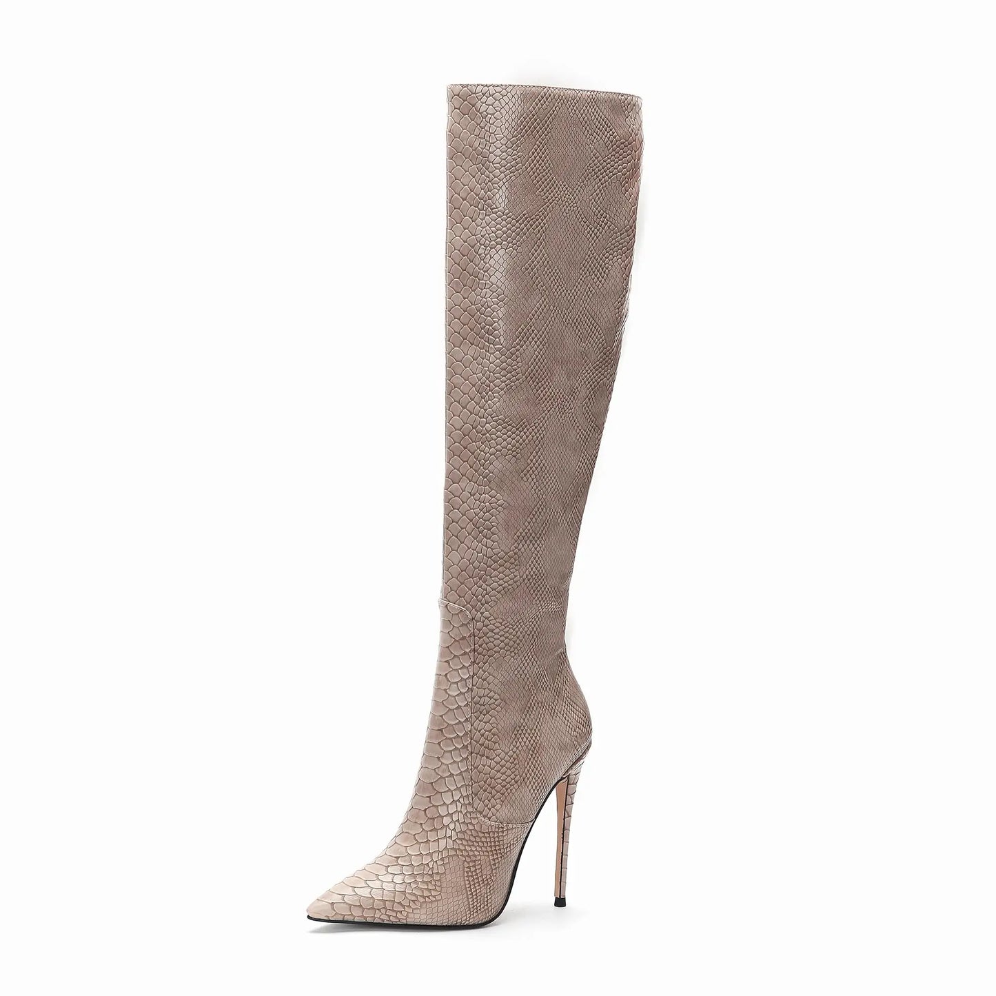 Boots Women Shoes 2024 New Fashion Faux Leather Women Shoes High Heel Long Boots Ladies Shoes