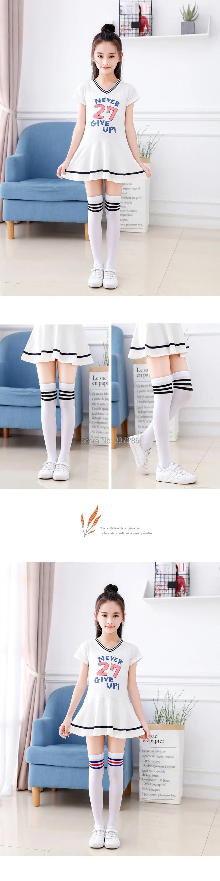Spring/autumn over the knee socks kids baby girl Boy Football Stripes velvet school dance long toddler stocking calcetines rayas
