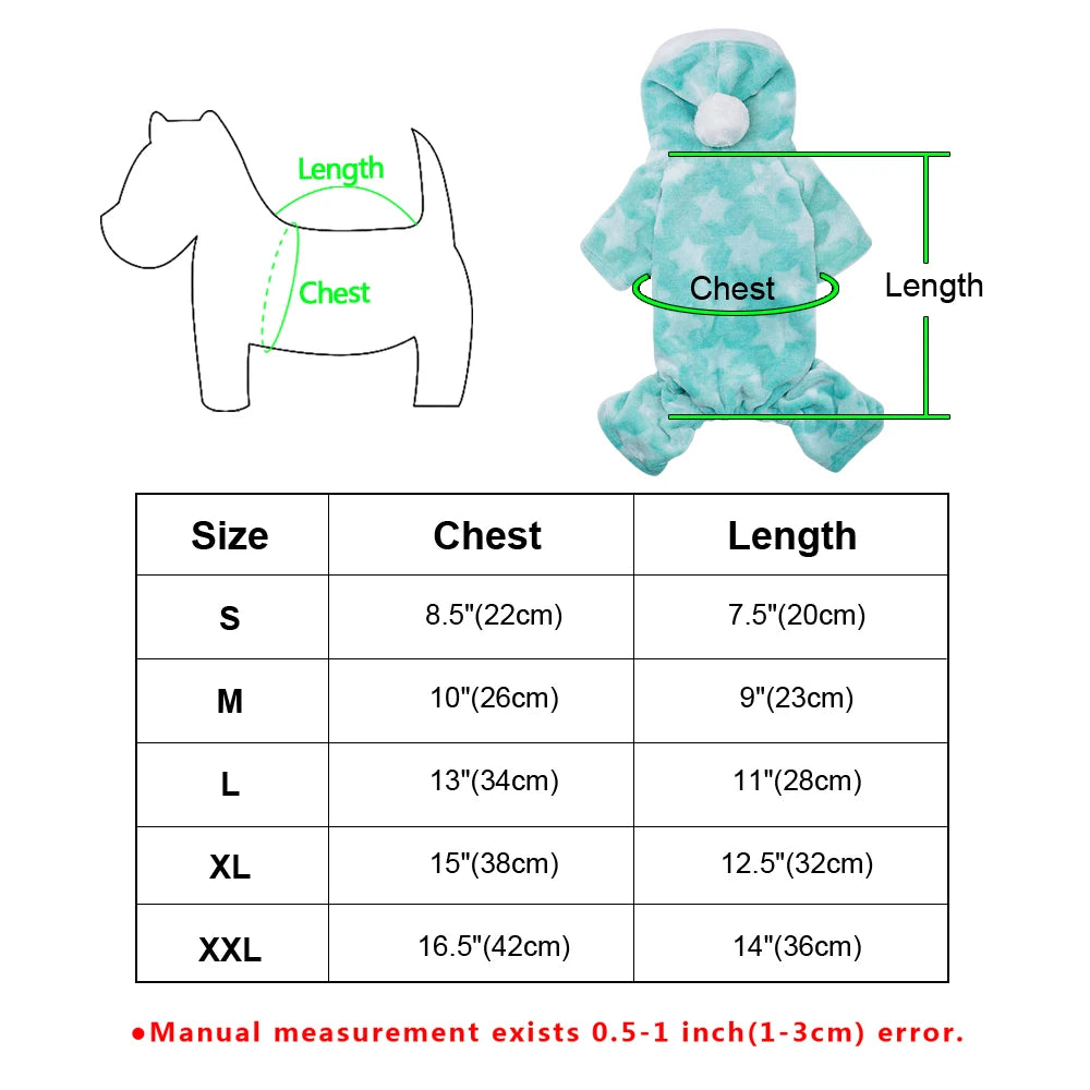 Cute Soft  Cat Dog Clothes for Small Dogs Winter Warm Cat Dog Clothing Coat Fleece Dogs Jumpsuit Outfit for Chihuahua Puppy
