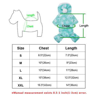 Cute Soft  Cat Dog Clothes for Small Dogs Winter Warm Cat Dog Clothing Coat Fleece Dogs Jumpsuit Outfit for Chihuahua Puppy
