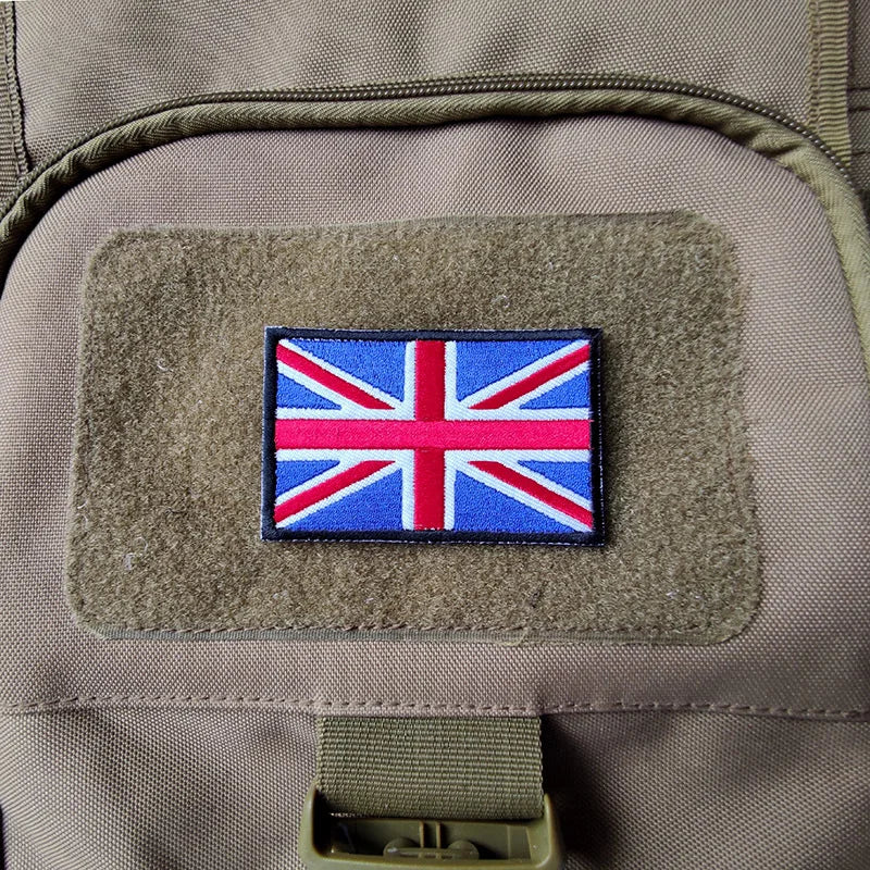 United Kingdom Flag Embroidery ENGLAND Patch PVC hook loop Great Britain National UK GB Flags Patches Embroidered Badges