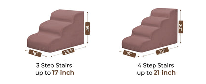Mesa Lemon Dog Steps 3-Step Pet Ramp Stairs for Small Dogs & Cats Non-Slip Removable Easy Clean Cover