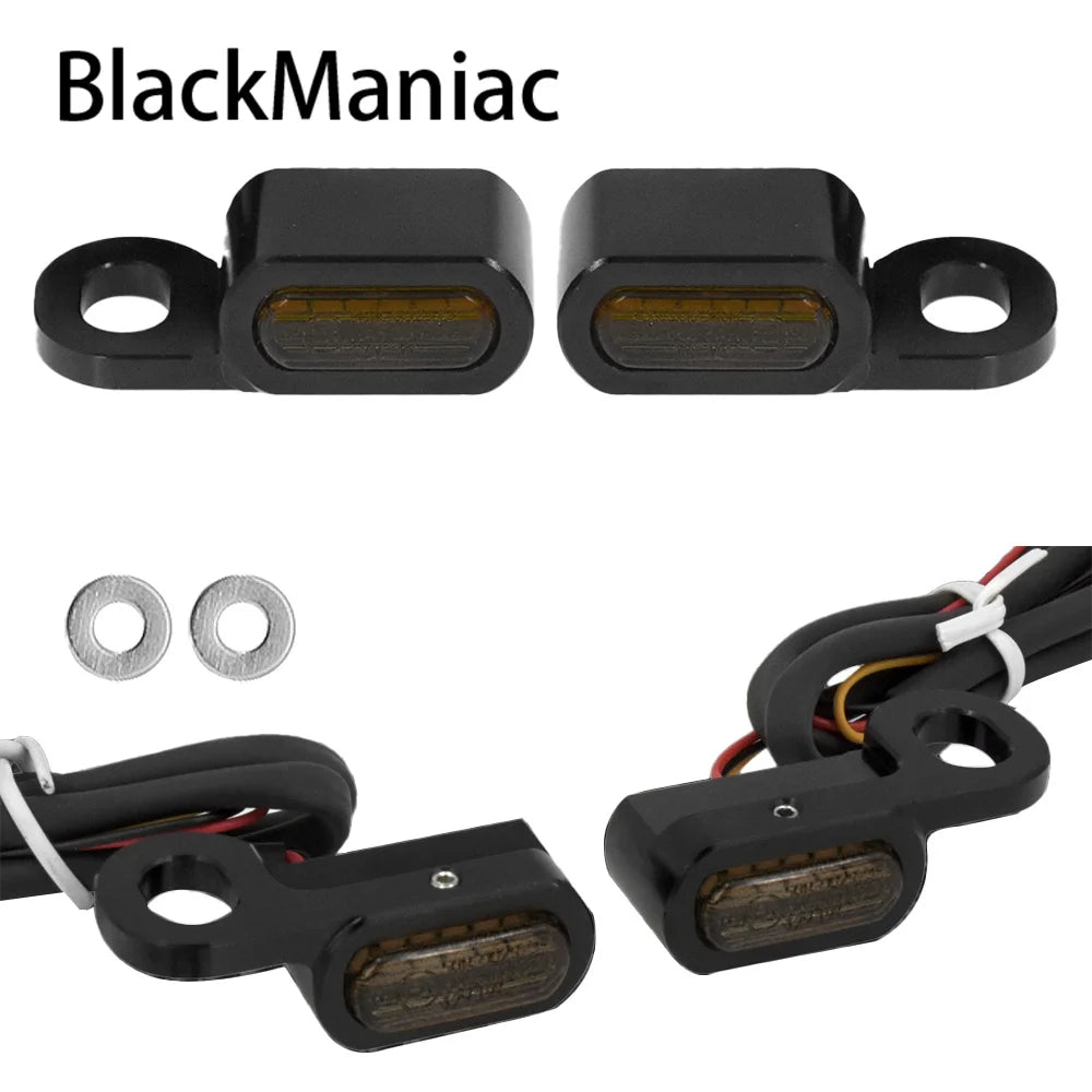 Motorcycle 2PCS Mini LED Lamp Turn Signal Amber Light 12V E Mark For Harley Softail Breakout 16-17 Touring Road King Glide 14-20