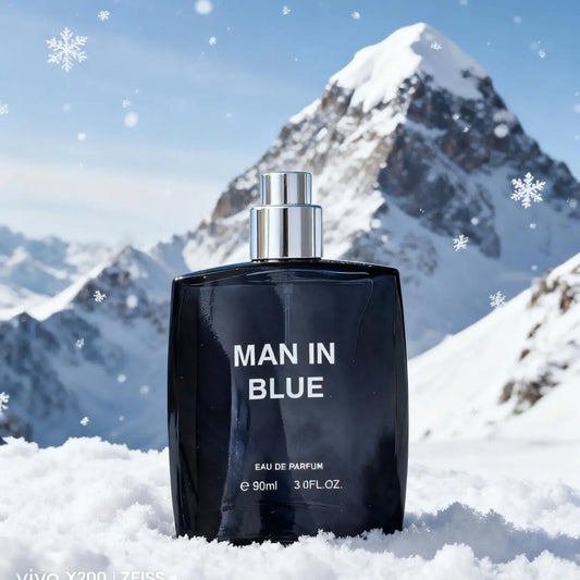 MAN in BLUE Cologne for Men - 90ml EDP Long-Lasting Lemon Mint Lavender | Fresh Scent Gift for Boyfriend Holidays