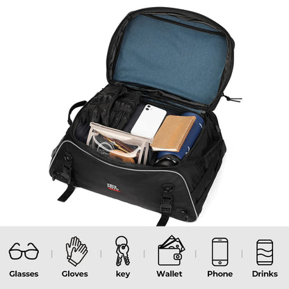 Motorcycle Travel Luggage Tour-Pack Rack Bag Collapsible Trunk Bags with Bar Straps for Street Glide for Electra Glide for Trike