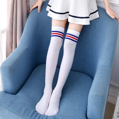 Spring/autumn over the knee socks kids baby girl Boy Football Stripes velvet school dance long toddler stocking calcetines rayas