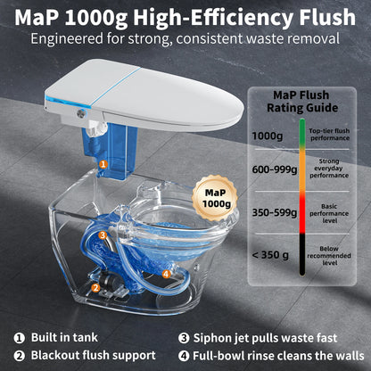 US Local Stock Onirap Smart Toilet Automatic Flushing Toilet Floor Mounted Remote Control S-Trap Electric Bidet Smart Toilets