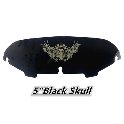 Motorcycle 5''/6''/8" Black Skull Windshield Fairing Windscreen For Harley Electra Street Glide FLHX Touring 1996-2013