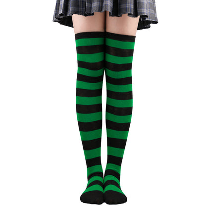 Womens Striped Thigh High Stockings Ladies Girls Black White pink Long Over Above Knee Socks femboy Cosplay Lolita Harajuku Y2k
