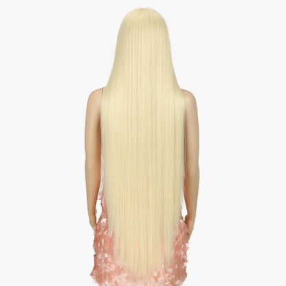 38 inch Straight Long Hair Synthetic Lace Front Wigs For Women High Temperature Hair Ombre 613 Red Cosplay Wigs Synthetic Hair