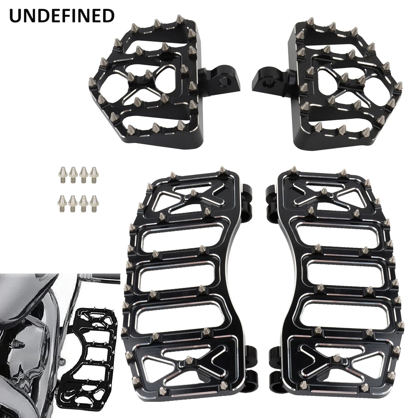 Wide Floorboards MX Foot Pegs Footrest Driver Pedals for Harley Touring Road King Street Glide 86-2023 Softail Fatboy Dyna FLD