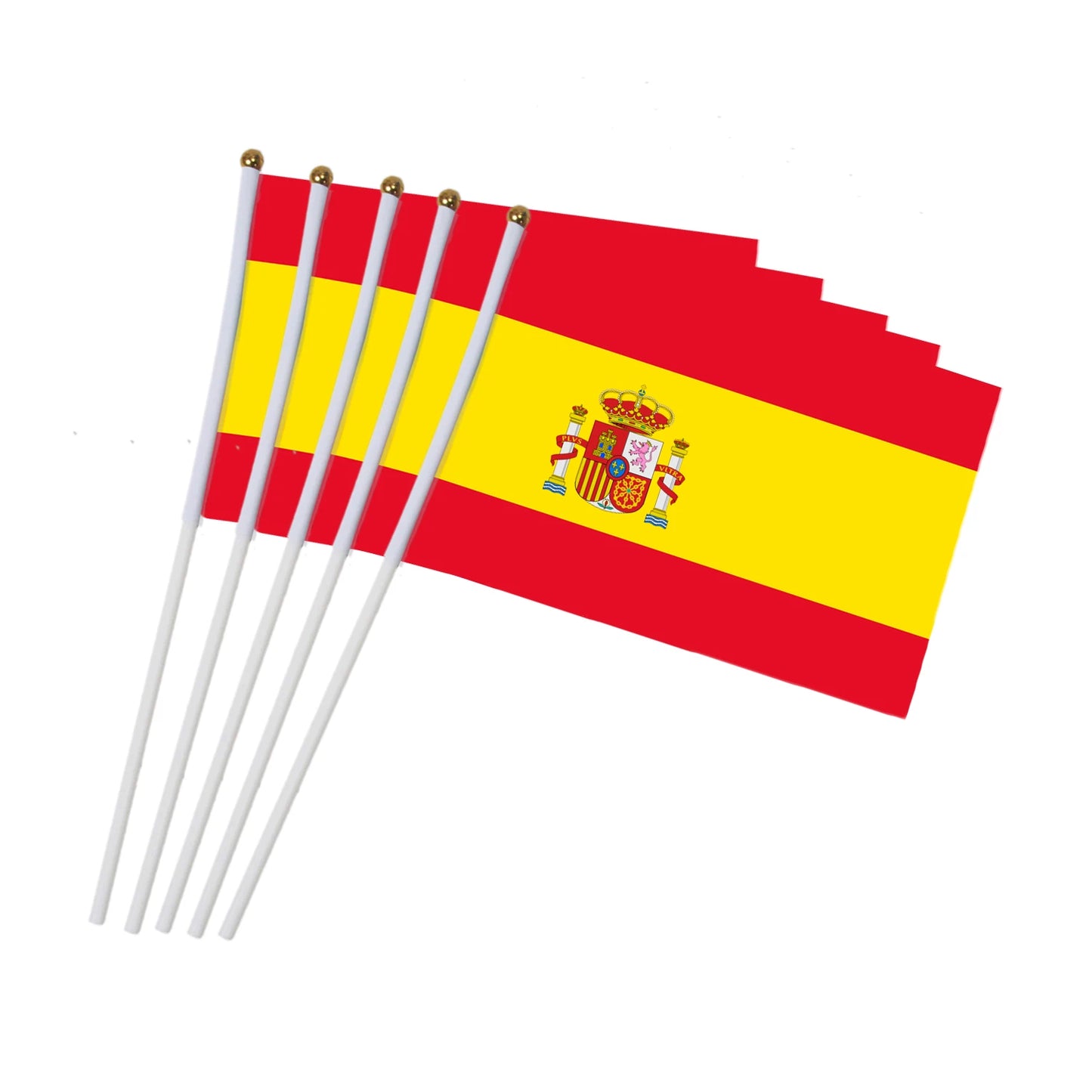5pcs Stick Flag USA 14*21 cm Hand Held Mini Flag With White Pole Vivid Color and Fade Resistant Hand Held Stick Flags