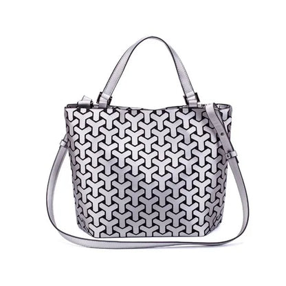 ladies Luminous  bag geometric bags for women 2024 Quilted Shoulder Bags Laser Plain Folding female Handbags bolsa feminina