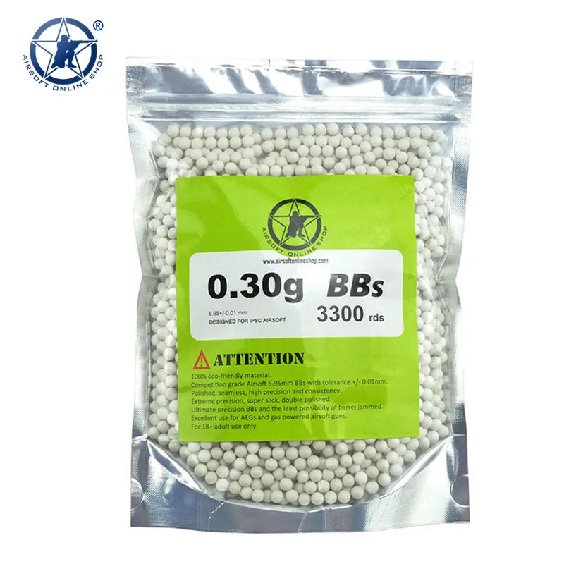 AOLS AEG Paintball BBs 6mm 0.25g/4000rds 0.28g/3600rds 0.3g/3300rds 0.32g/3100rds a Pack High Grade Hunting Shooting Ball