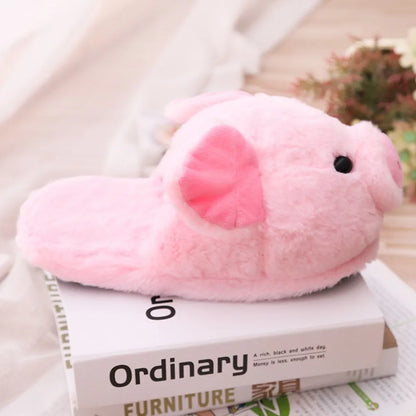 Winter Women Warm Indoor Slippers Ladies Fashion Cute Pink Pig Shoes Women's Soft Short Furry Plush Home Floor Slipper SH467