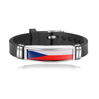 Fashion National Flag Bracelet USA France Canada Flags Bangle Adjustable Silicone Sports Bracelets Wristband For Men Jewelry