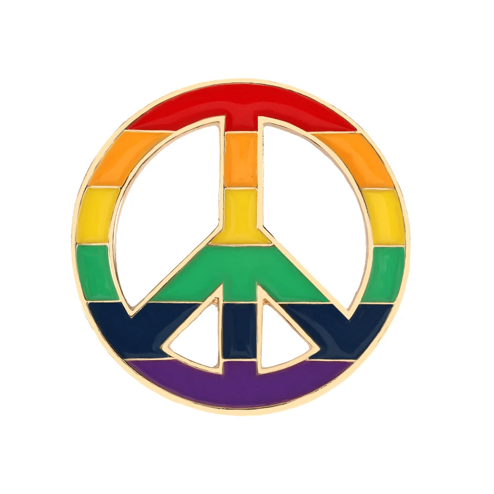 LGBT Flag Rainbow Heart Brooch Peace and Love Enamel Pins Clothes Bag Lapel Pin Gay Lesbian Pride Icon Badge Unisex Jewelry Gift