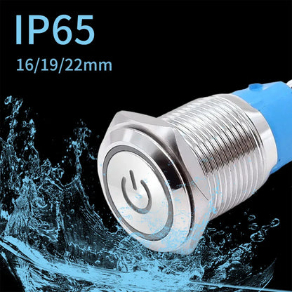 On Off PC Power Metal Waterproof Push Button Switch 12v for Car Ignition Switches Momentary/Latching NC 5V 220V 12 16 19 22 mm
