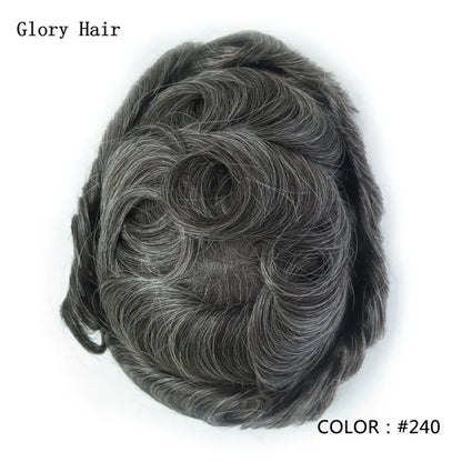 Gloryhair-Natural and Realistic Hair Prosthesis Male Toupee Wig 130% Density Hair Pieces Indian Human Men's Capillary Prosthesis