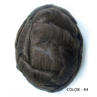 Full Swiss Lace base Blonde Hair toupee for Men indian remy hair Bleached Knots  Natural Hairline hair System for Man
