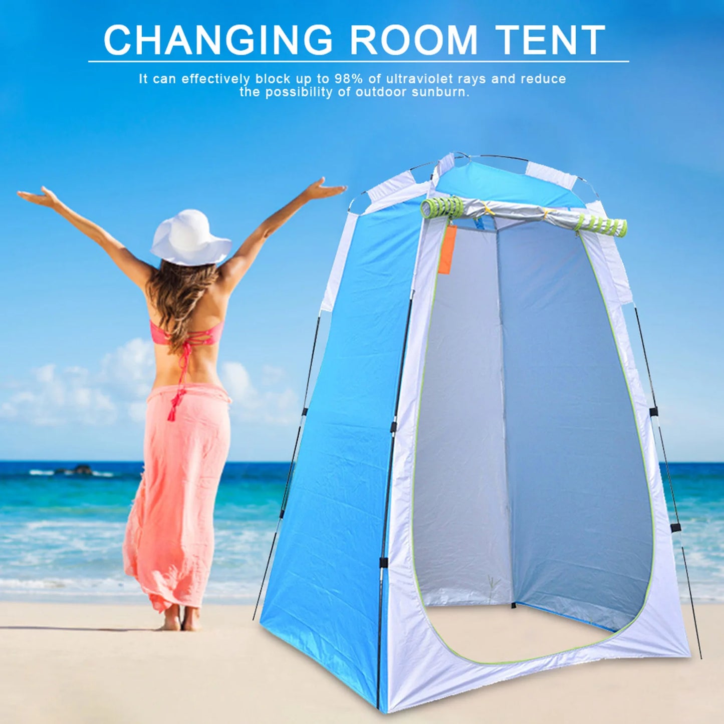 Portable Privacy Shower Toilet Tent Camping Automatic Pop Up Tent UV Function For Outdoor Camping Hiking Dressing Photography