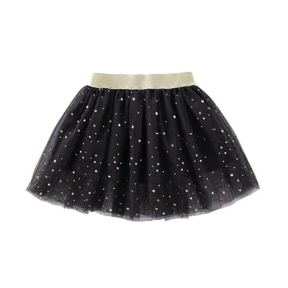 Children's Skirts For Girls Summer Cotton Lace Baby Mini Tutu Skirts Stars Glitter Dance Sequin Birthday Party Skirt for Kids