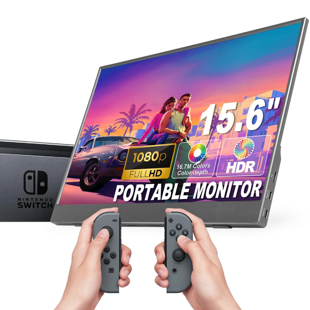 SIBOLAN 15.6 Inch Ultra-Thin Portable IPS LED Panel Monitors 1080P Dual LCD Display Gaming Laptop Screen Extender USB Interface