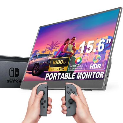 SIBOLAN 15.6 Inch Ultra-Thin Portable IPS LED Panel Monitors 1080P Dual LCD Display Gaming Laptop Screen Extender USB Interface