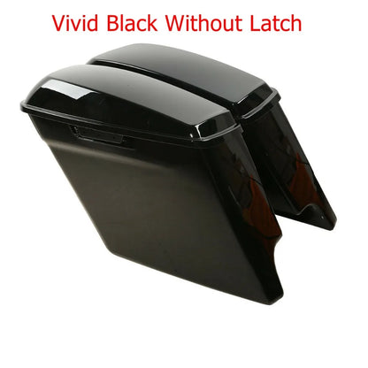 Motorcycle 5" Stretched Extended Saddlebags Saddle Bags For Harley Touring Road King Road Glide Street Glide 2014-2024