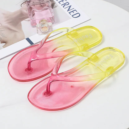 Women Summer Fashion Ladies Shoes Slipper Sexy Jelly Sandals Slip on Summer Flat Women's Girls Flip Flops Slippers