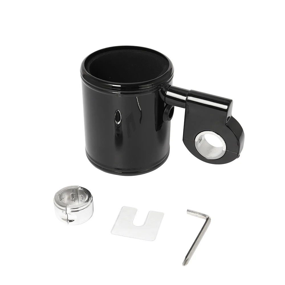 ABS Motorcycle Adjustable Cup Holder Handlebar Drink Bottle 22mm-32mm For Universal Harley Touring Road Glide Softail Sportster