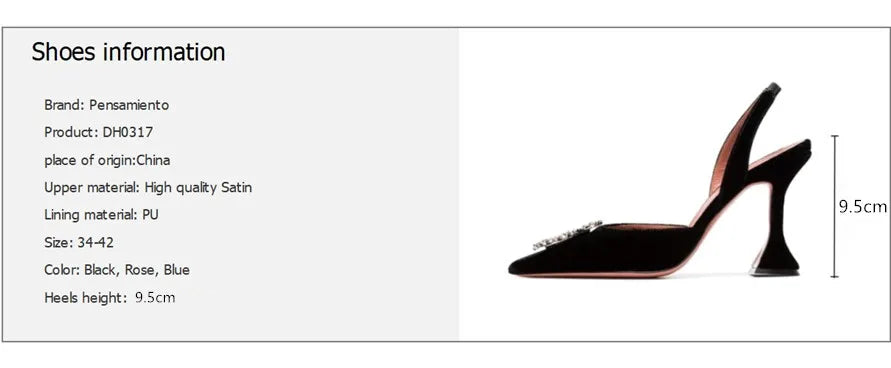 Brand Women Pumps Luxury Crystal Slingback High Heels Summer Bride Shoes Comfortable Triangle Heeled Party Wedding Shoes