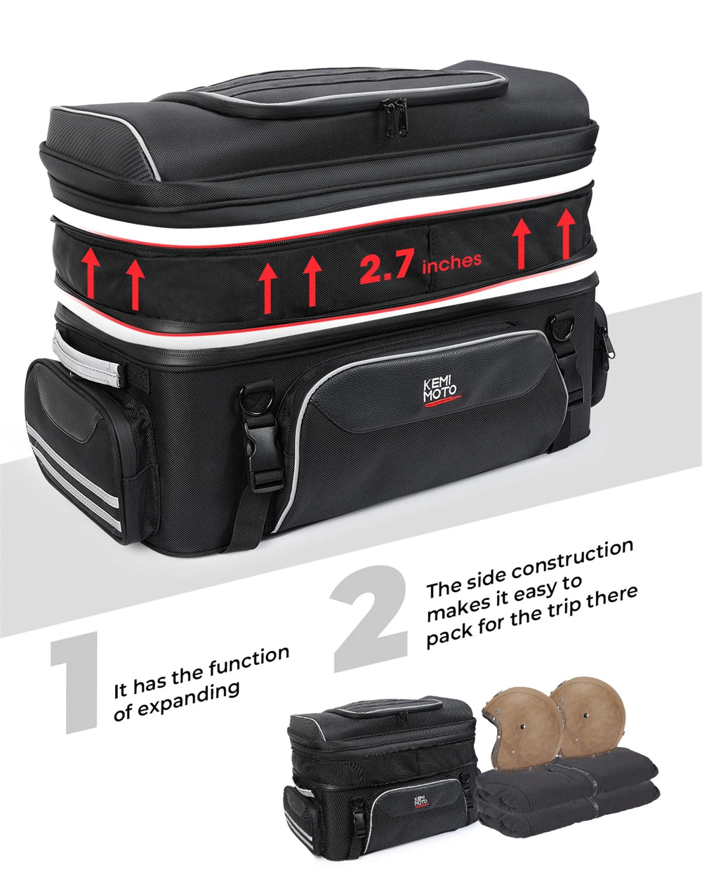Motorcycle Travel Luggage Top Bag Tail Bags Trunk Bags with Bar Straps For Touring Road King Street Glide Road Glide Accessories