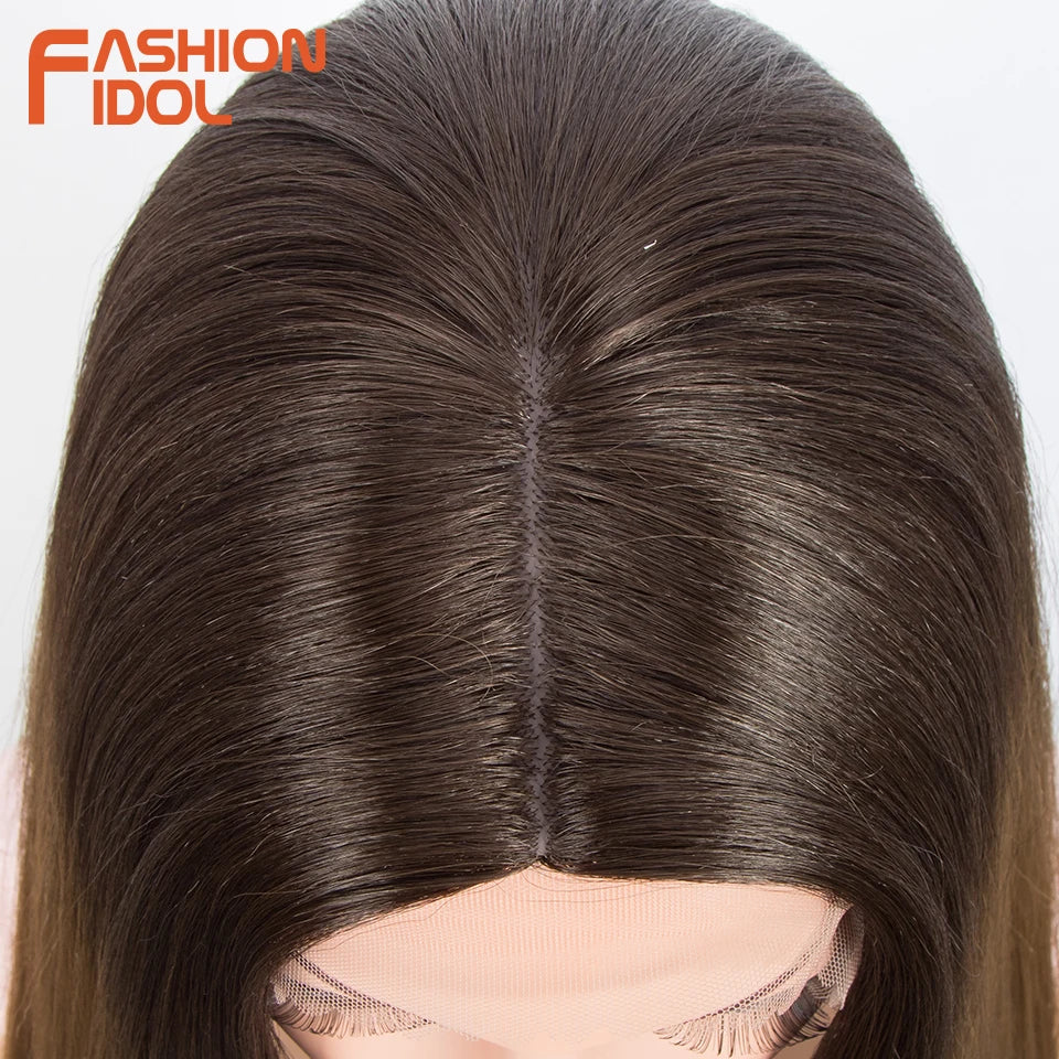 38 inch Straight Long Hair Synthetic Lace Front Wigs For Women High Temperature Hair Ombre 613 Red Cosplay Wigs Synthetic Hair