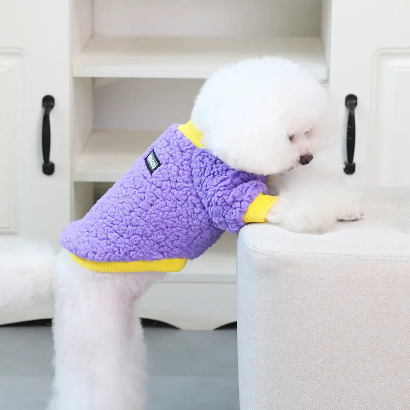 Winter Pet Dog Sweater Polar Fleece Warm Dog Clothes for Small Dog Coat Thicker French Bulldog Clothes Chihuahua Dog Accessories