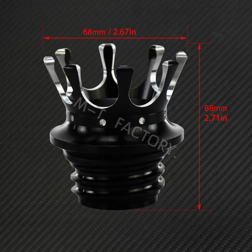 Motorcycle Gas Fuel Tank Cap Crown Style Tank Oil Cover For Harley Touring  Road King FLHR Sportster XL883 Softail Fat Boy Dyna