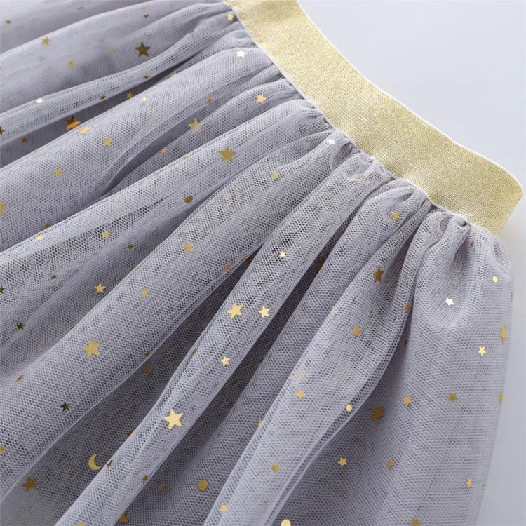 Children's Skirts For Girls Summer Cotton Lace Baby Mini Tutu Skirts Stars Glitter Dance Sequin Birthday Party Skirt for Kids